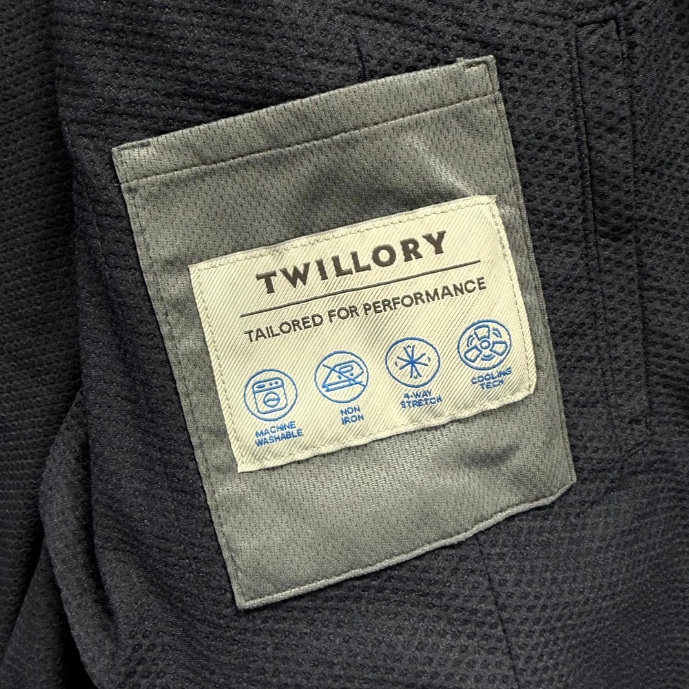 Twillory 2 Piece Suit Jacket Pants Mens 50R 38x30 Navy Textured Performance Flex - Picture 11 of 16